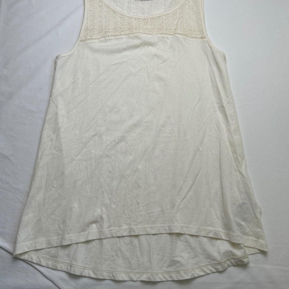 GAP Womens Crochet Lace Tank Top Cream Size S Boho Festival Layering Cottagecore - Picture 4 of 10